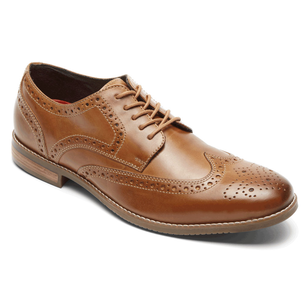 Rockport Mens Lace Up Brown - Style Purpose Wingtip - UK 670-YAPCZR